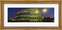 Framed Ancient Building Lit Up At Night, Coliseum, Rome, Italy