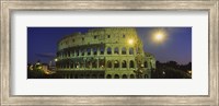 Framed Ancient Building Lit Up At Night, Coliseum, Rome, Italy
