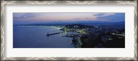 Framed Aerial view of a coastline at dusk, Nice, France