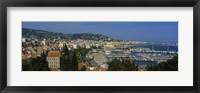 Framed Aerial View Of Boats Docked At A Harbor, Nice, France