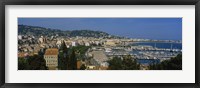 Framed Aerial View Of Boats Docked At A Harbor, Nice, France
