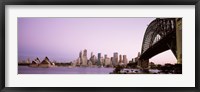 Framed Sydney Harbor Bridge with Purple Sky, Sydney, Australia