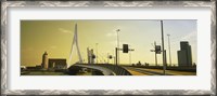 Framed Bridge across the river, Erasmus Bridge, Rotterdam, Netherlands