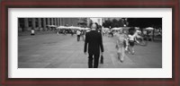 Framed Rear view of a businessman walking on the street, Stuttgart, Germany
