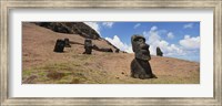 Framed Close Up of Moai statues, Easter Island, Chile