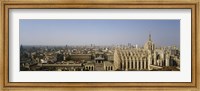 Framed Aerial view of a cathedral in a city, Duomo di Milano, Lombardia, Italy