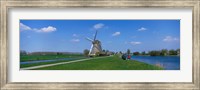 Framed Windmill and Canals near Leiden The Netherlands