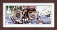 Framed Group of people at a sidewalk cafe, Paris, France