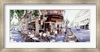 Framed Group of people at a sidewalk cafe, Paris, France