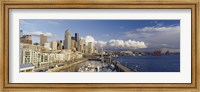Framed High Angle View Of Boats Docked At A Harbor, Seattle, Washington State, USA