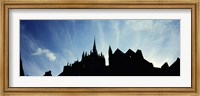 Framed France, Normandy, Mont St. Michel, Silhouette of a Church