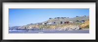 Framed Beach Houses On A Rocky Beach, Dillon Beach, California, USA