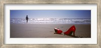 Framed Woman And High Heels On Beach, California, USA