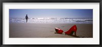 Framed Woman And High Heels On Beach, California, USA