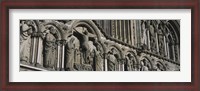 Framed Low angle view of statues carved on wall of a cathedral, Trondheim, Norway