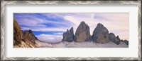 Framed Dolomites Alps with snow, Italy