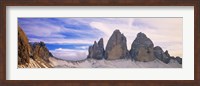Framed Dolomites Alps with snow, Italy