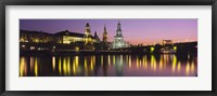 Framed Reflection Of Buildings On Water At Night, Dresden, Germany