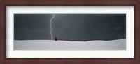 Framed Lightning in the sky over a desert, White Sands National Monument, New Mexico, USA