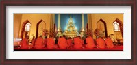 Framed Monks, Benchamapophit Wat, Bangkok, Thailand