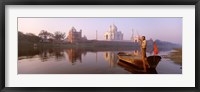 Framed Reflection of a mausoleum in a river, Taj Mahal, Yamuna River, Agra, Uttar Pradesh, India