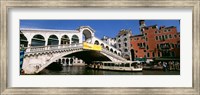 Framed Low angle view of a bridge across a canal, Rialto Bridge, Venice, Italy
