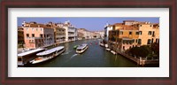 Framed High angle view of ferries in a canal, Grand Canal, Venice, Italy