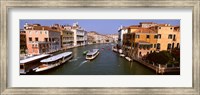 Framed High angle view of ferries in a canal, Grand Canal, Venice, Italy