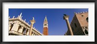 Framed Low angle view of a bell tower, St. Mark's Square, Venice, Italy