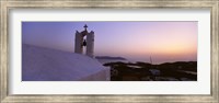 Framed Bell tower on a building, Ios, Cyclades Islands, Greece