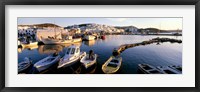 Framed Boats at the dock in the sea, Paros, Cyclades Islands, Greece