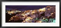 Framed Town at night, Santorini, Greece