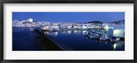 Framed Buildings lit up at night, Paros, Cyclades Islands, Greece