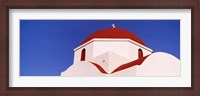 Framed Church with red dome, Mykonos, Cyclades Islands, Greece