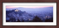 Framed Athens, Greece with Pink Sky