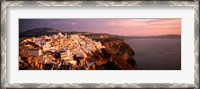 Framed Aerial view of town, Santorini, Greece