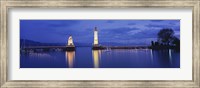 Framed Germany, Lindau, Reflection of Lighthouse in the lake Constance