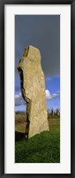 Framed Close up a stone pillar in the Ring Of Brodgar, Orkney Islands, Scotland, United Kingdom