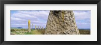 Framed Ring Of Brodgar with view of a loch, Orkney Islands, Scotland, United Kingdom