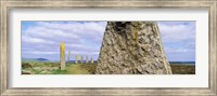 Framed Ring Of Brodgar with view of a loch, Orkney Islands, Scotland, United Kingdom