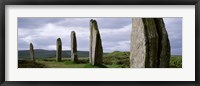 Framed Ring Of Brodgar with view of the hills, Orkney Islands, Scotland, United Kingdom