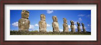 Framed Row of Stone Heads, Easter Islands, Chile