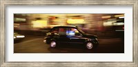 Framed England, London, Black cab in the night