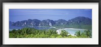Framed Thailand, Phi Phi Islands, Mountain range and trees in the island