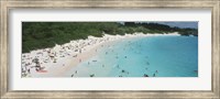 Framed Aerial view of tourists on the beach, Horseshoe Bay, Bermuda