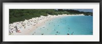 Framed Aerial view of tourists on the beach, Horseshoe Bay, Bermuda