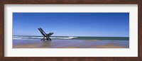 Framed Empty Chair On The Lake Side, Lake Michigan, Grand Haven, Michigan, USA