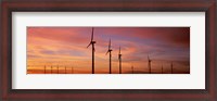 Framed Wind Turbine In The Barren Landscape, Brazos, Texas, USA