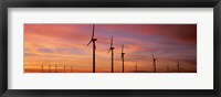 Framed Wind Turbine In The Barren Landscape, Brazos, Texas, USA