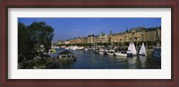 Framed Boats In A River, Stockholm, Sweden